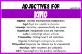 What words describe a king?